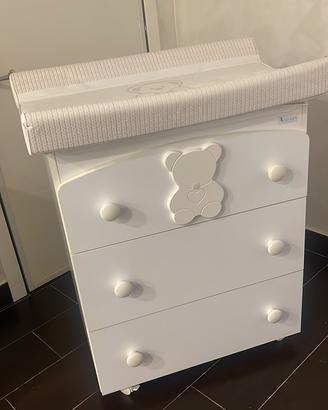 Fasciatoio  bagnetto con cassetti AZZURRA