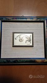 Quadretto con riproduzione su foglio argentato