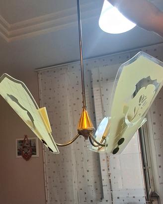 lampadario anni 50 in ottone 