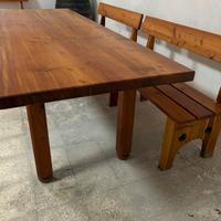 Tavolo + panche legno massello stile rustico