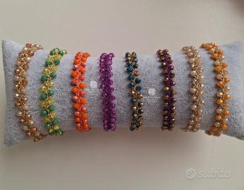 braccialetto bijoux creato a mano all'uncinetto 