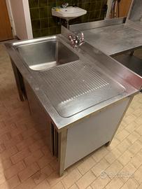 Lavatoio lavabo in inox 120x70 h85cm