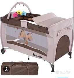 letto da viaggio + fasciatoio + arco con giochi