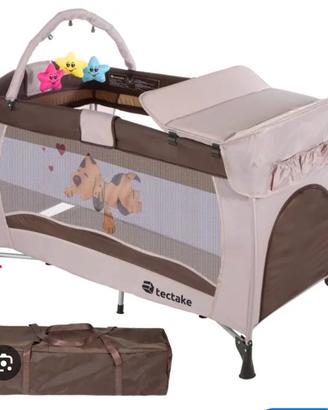 letto da viaggio + fasciatoio + arco con giochi