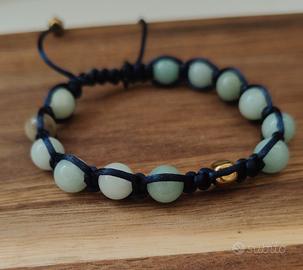 bracciale shamballa con amazzonite fatto a mano
