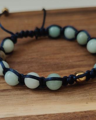 bracciale shamballa con amazzonite fatto a mano