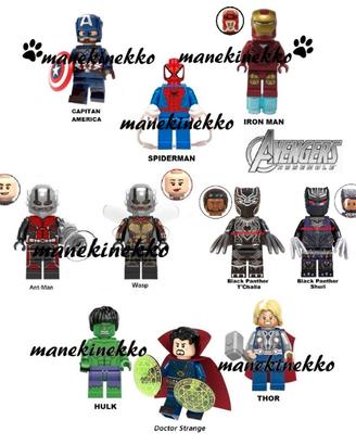 10 AVENGERS Minifigures hulk IronMan simil LEGO
