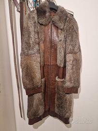 Pelliccia Lapin con inserto in pelle