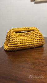Borsa Giallo Senape Fatta a Mano ad Uncinetto