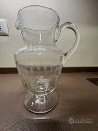 Caraffa acqua vetro decorato