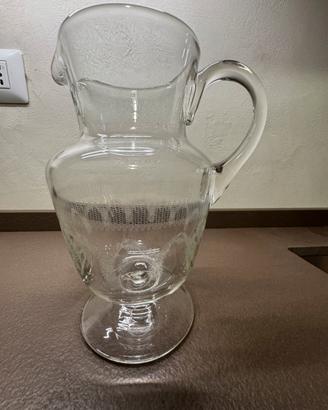 Caraffa acqua vetro decorato