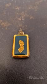 Ciondolo vintage con foglia oro 18kt