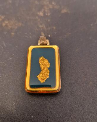 Ciondolo vintage con foglia oro 18kt