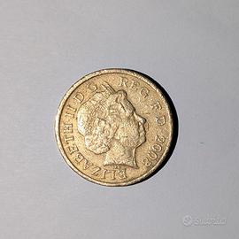 Moneta 1 Pound 2008 con stemma reale, Regno Unito 