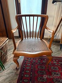 Coppia poltroncine legno e paglia di Vienna