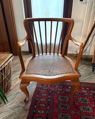 Coppia poltroncine legno e paglia di Vienna