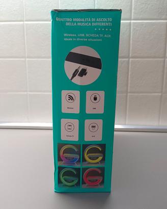 Lampada a led con altoparlante ricarica wireless 