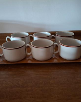 Servizio 6 tazze in porcellana Real Tognana