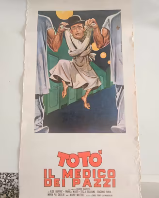 Poster Toto il medico dei pazzi 1956 originale 