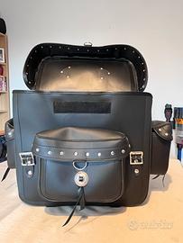 Borse per moto chopper vera pelle