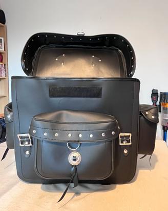 Borse per moto chopper vera pelle