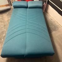 Divano letto verde contenitore discr. 100€