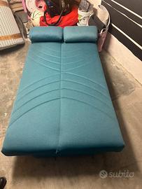Divano letto verde contenitore discr. 100€