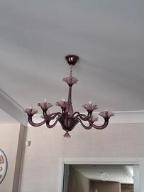 lampadario di murano " la Murrina"  color prugna