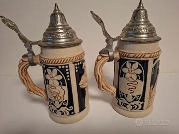 coppia boccali da birra tedeschi vintage 