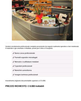 ARREDAMENTO COMPLETO PROFESSIONALE PER NEGOZIO