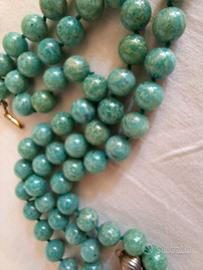 Collana cm 82 in vera Amazonite( pietra dura)