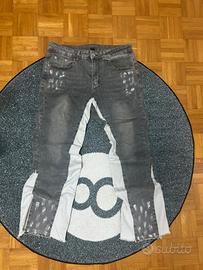 jeans flared grigi