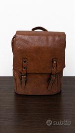 Zaino marrone vintage unisex scuola lavoro viaggio