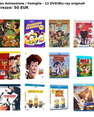 Box Animazione / Famiglia - 12 DVD/Blu-ray origina