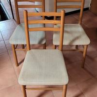 Set 3 sedie in legno