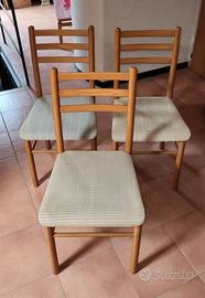 Set 3 sedie in legno