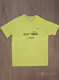 Maglietta tecnica running Under Armour gialla fluo