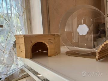 Casa + ruota + piscina + ponte + ciotole x riccio