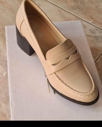 Mocassini donna beige