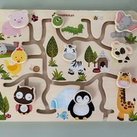 Gioco in legno - labirinto animali