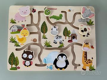 Gioco in legno - labirinto animali