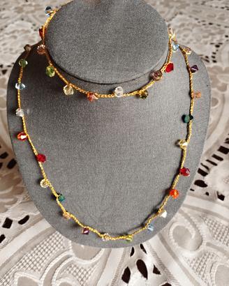 collana più bracciale di perline Swarovski 