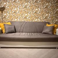 Divano letto 3 posti Dahlia grigio con contenitore