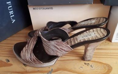 Sabot Furla in pelle e cuoio mis.40 tacco 9
