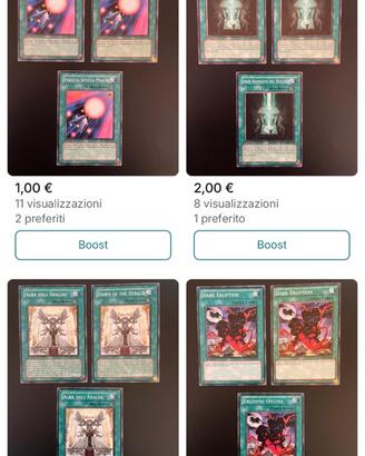 Carte varie yugioh ( prezzi in foto )