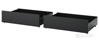 MALM cassetti letto, marrone-nero