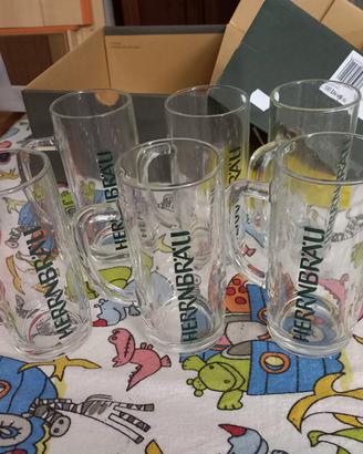 Set 6 Boccali Birra Herrnbräu 0,4L 