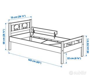 Lettino Ikea Kritter 70x160 rosso