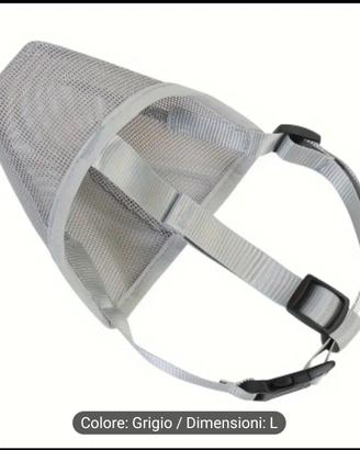 Museruola in rete grigio chiaro per cani, taglia L