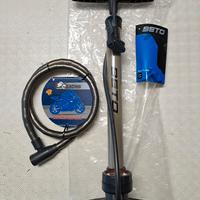 Pompa bici verticale 11 bar+lucchetto NUOVI